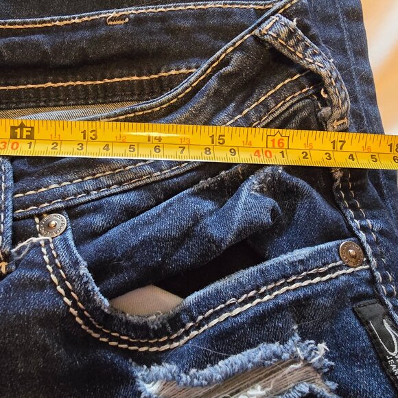 Silver Suki Capri Jeans Stretch 16 Distressed - Picture 8 of 11